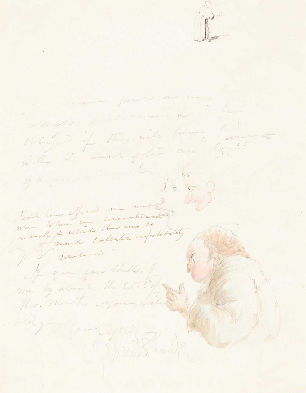 Halvlängd av en advokat och andra skisser av George Cruikshank