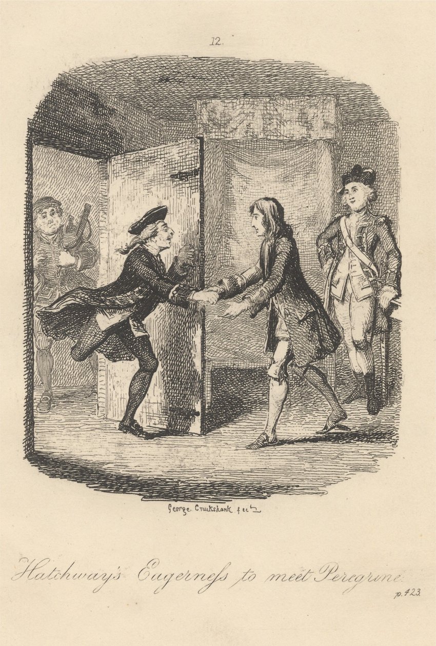 Hatchways iver att träffa Peregrine av George Cruikshank