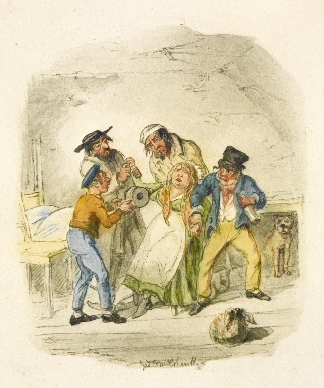 Illustration till "Oliver Twist" av George Cruikshank