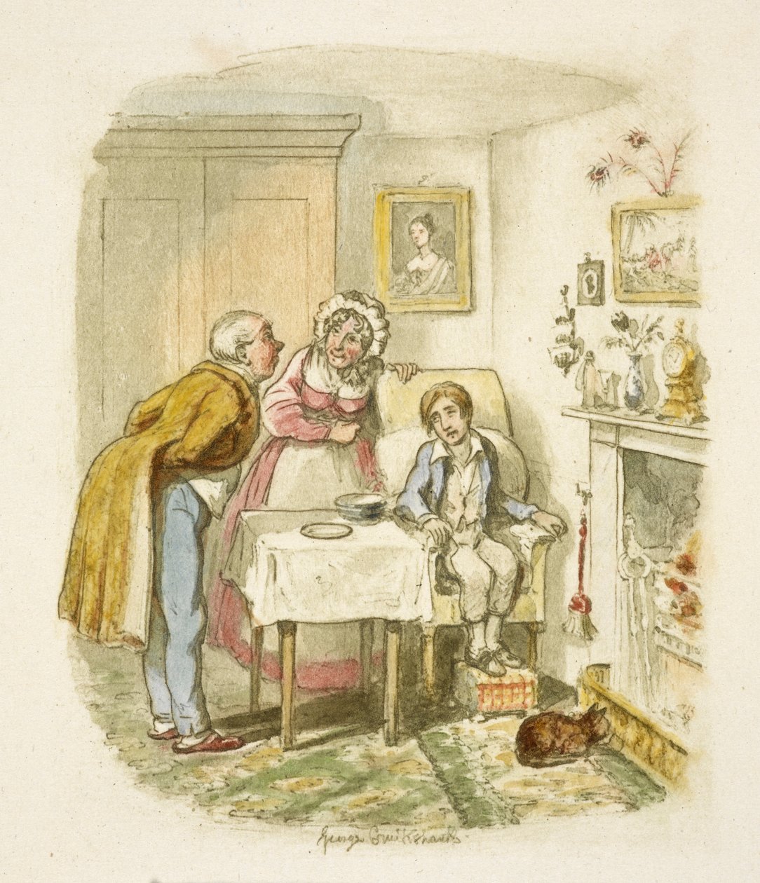 Illustration till "Oliver Twist" av George Cruikshank