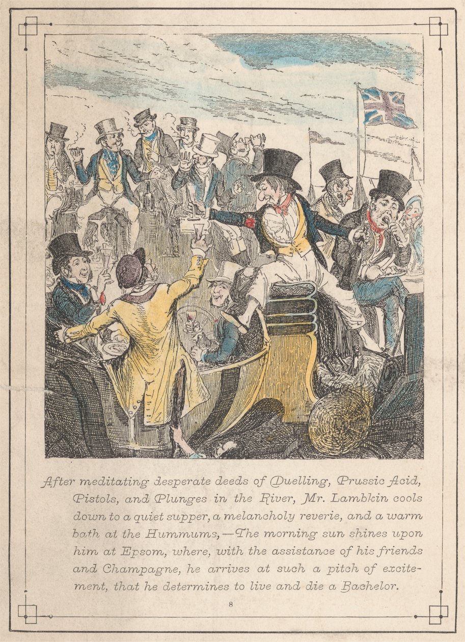 Illustrationer från Mr. Lambkin, skylt 8 av George Cruikshank