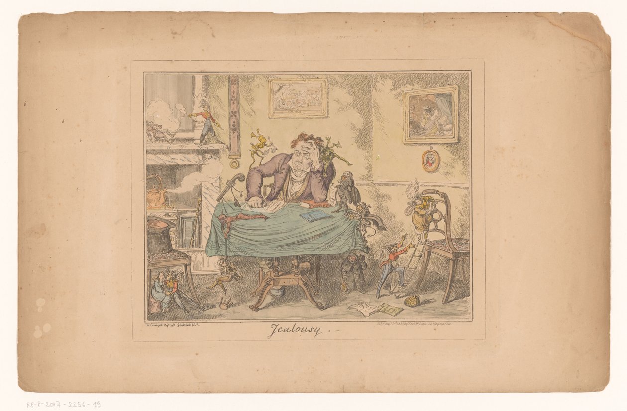 Jaloezie Svartsjuka (titel på objekt) av George Cruikshank