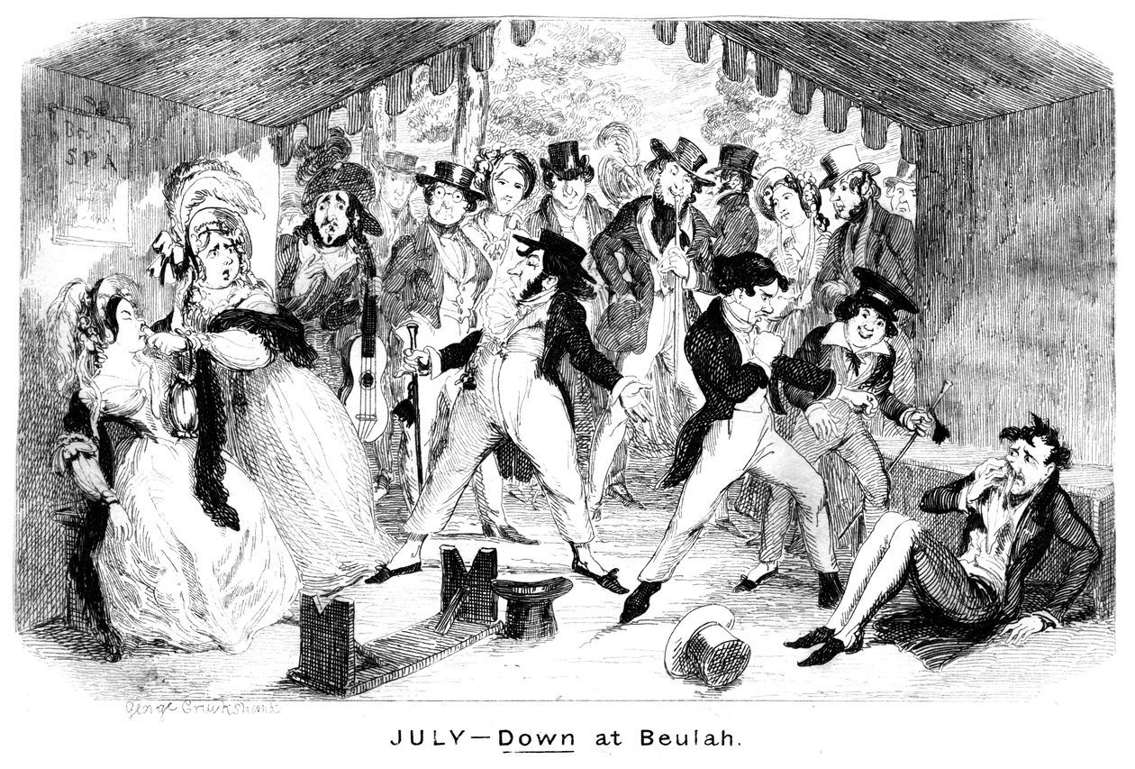 Juli - Nere vid Beulah, c1840-talet. av George Cruikshank