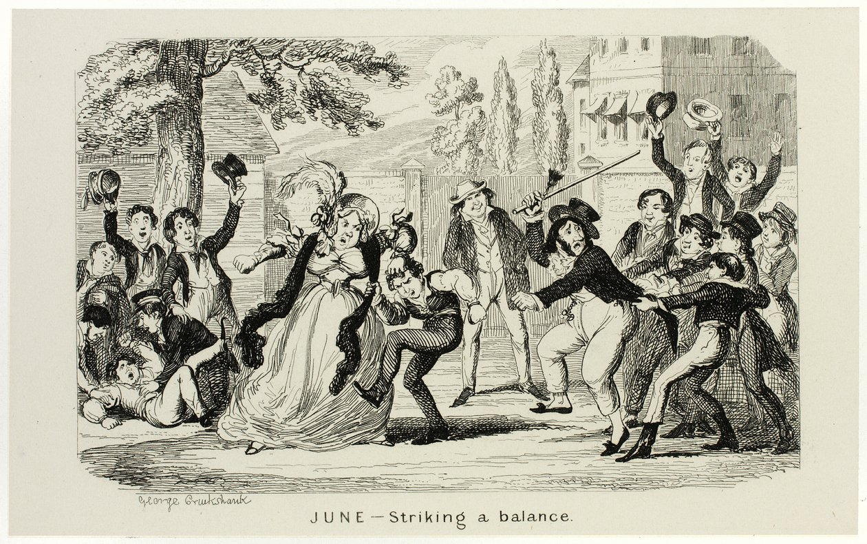 Juni - Att hitta en balans från George Cruikshanks stålgravyrer till The Comic Almanacks: 1835-1853 av George Cruikshank