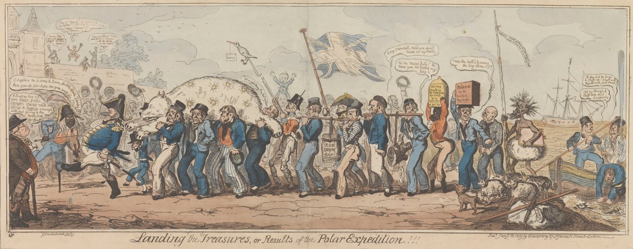 "Landning av skatterna eller resultaten av polarexpeditionen!!! av George Cruikshank