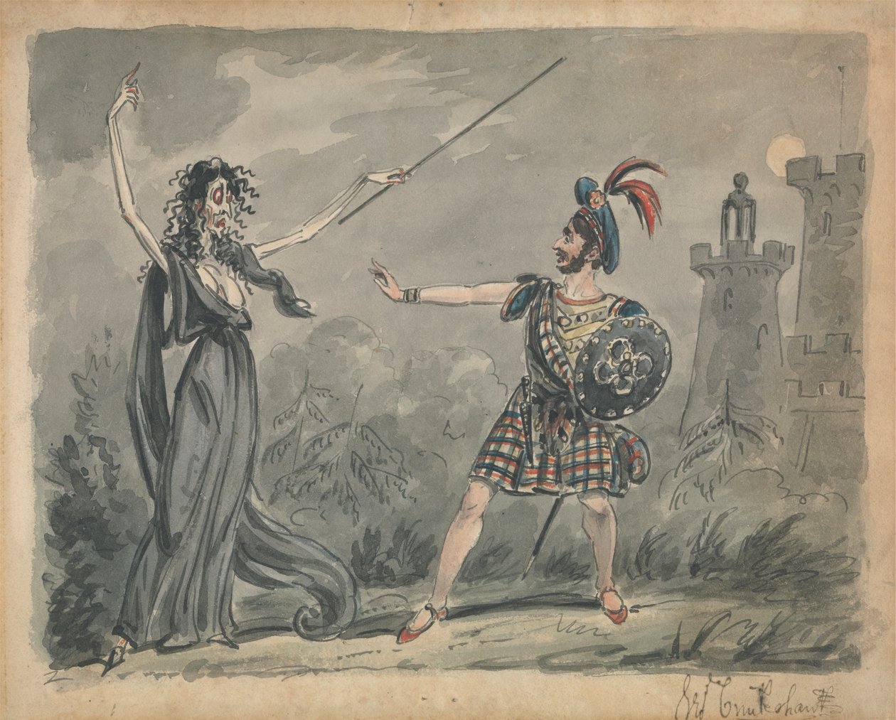 Macbeth och häxan av George Cruikshank