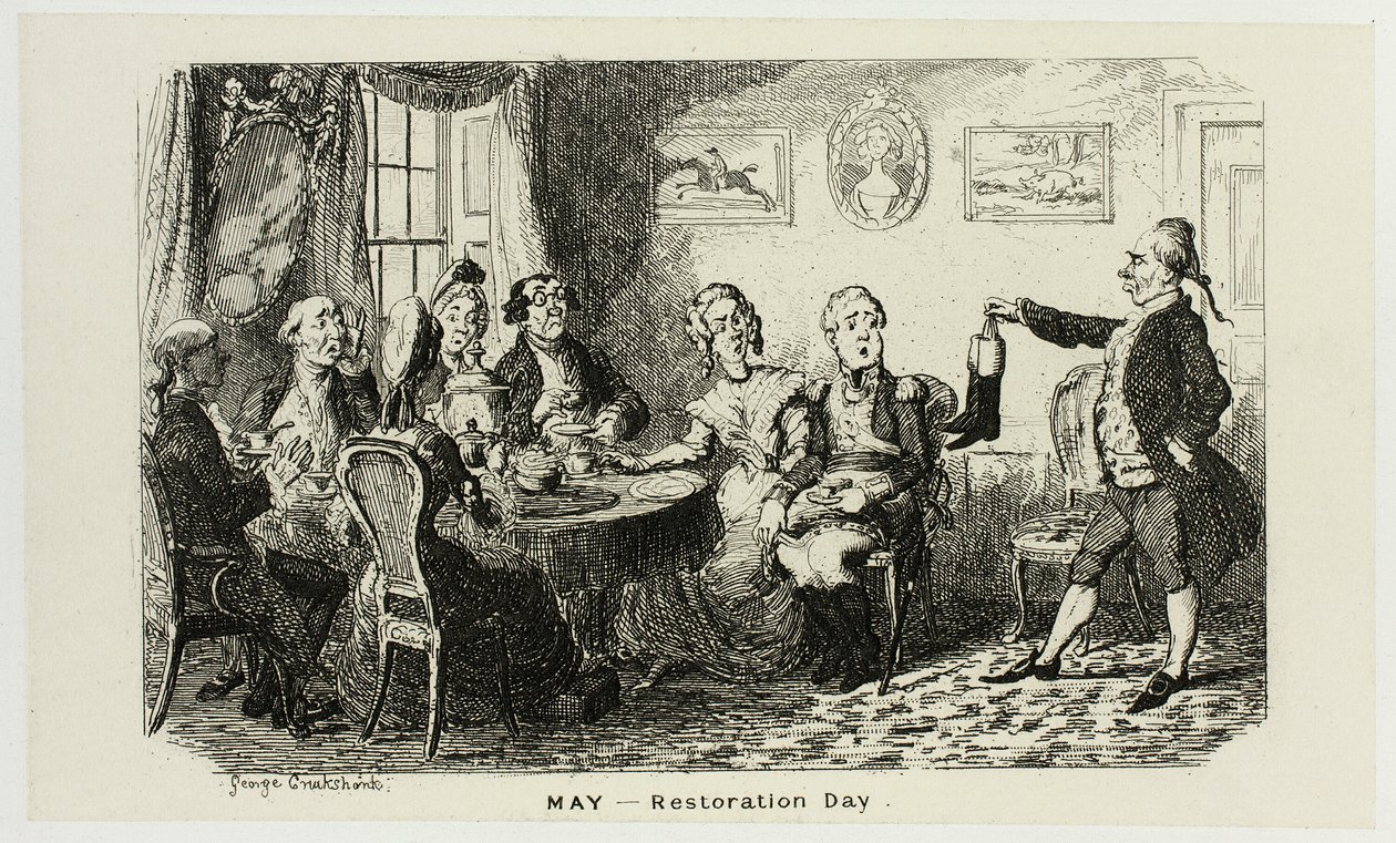 Maj - Restaureringsdag från George Cruikshanks stålgravyrer till The Comic Almanacks: 1835-1853 av George Cruikshank