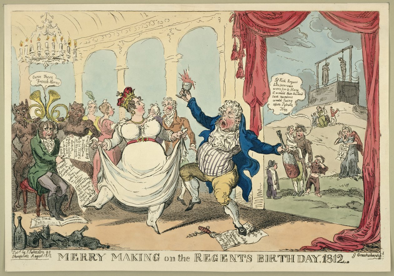 Glad födelse på regenternas födelsedag, 1812, 1812 av George Cruikshank