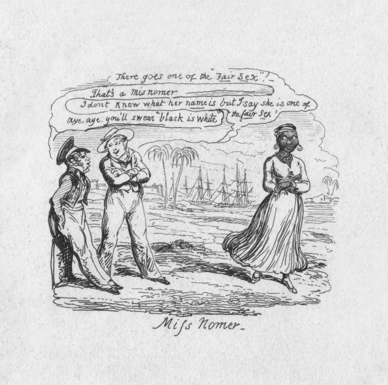Fröken Nomer, 1829 av George Cruikshank
