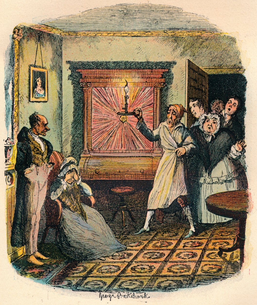 Mrs Tibbs och Mr Evenson, c1900 av George Cruikshank