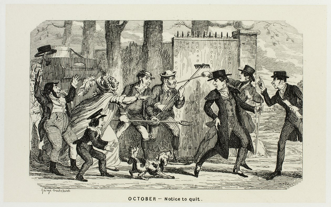 Oktober - Uppsägning från George Cruikshank