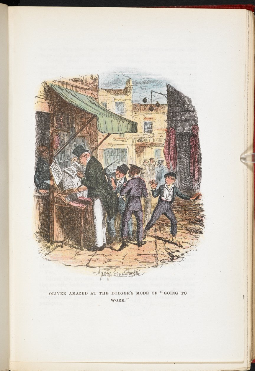Oliver häpnade över Dodgers sätt att "gå till jobbet", från The Adventures of Oliver Twist ... Med tjugofyra illustrationer av Cruikshank av George Cruikshank