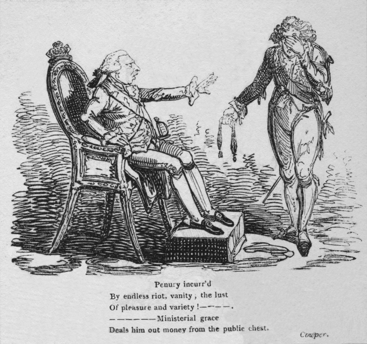 Åtgärd orsakas av oändligt upplopp, fåfänga, lusten av njutning och variation!, c1820 av George Cruikshank