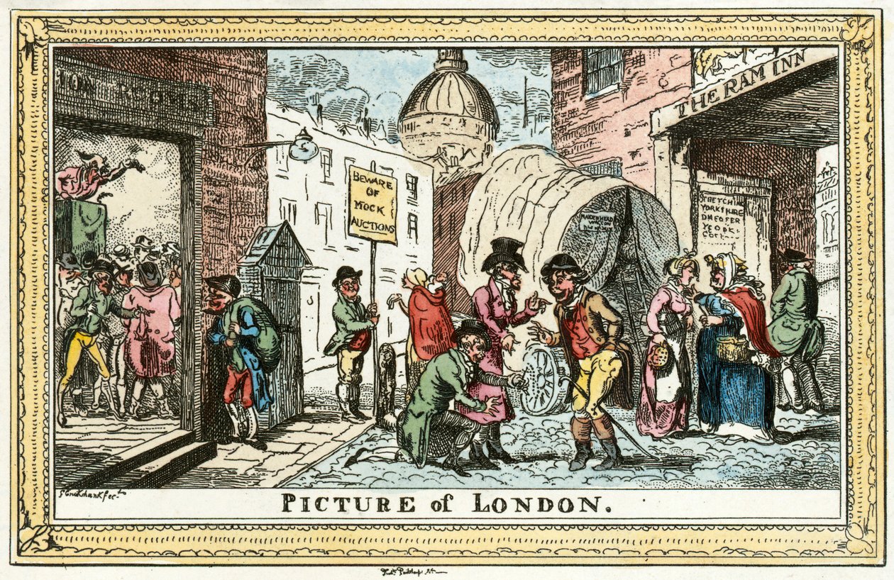 "Bild av London", 1820 av George Cruikshank