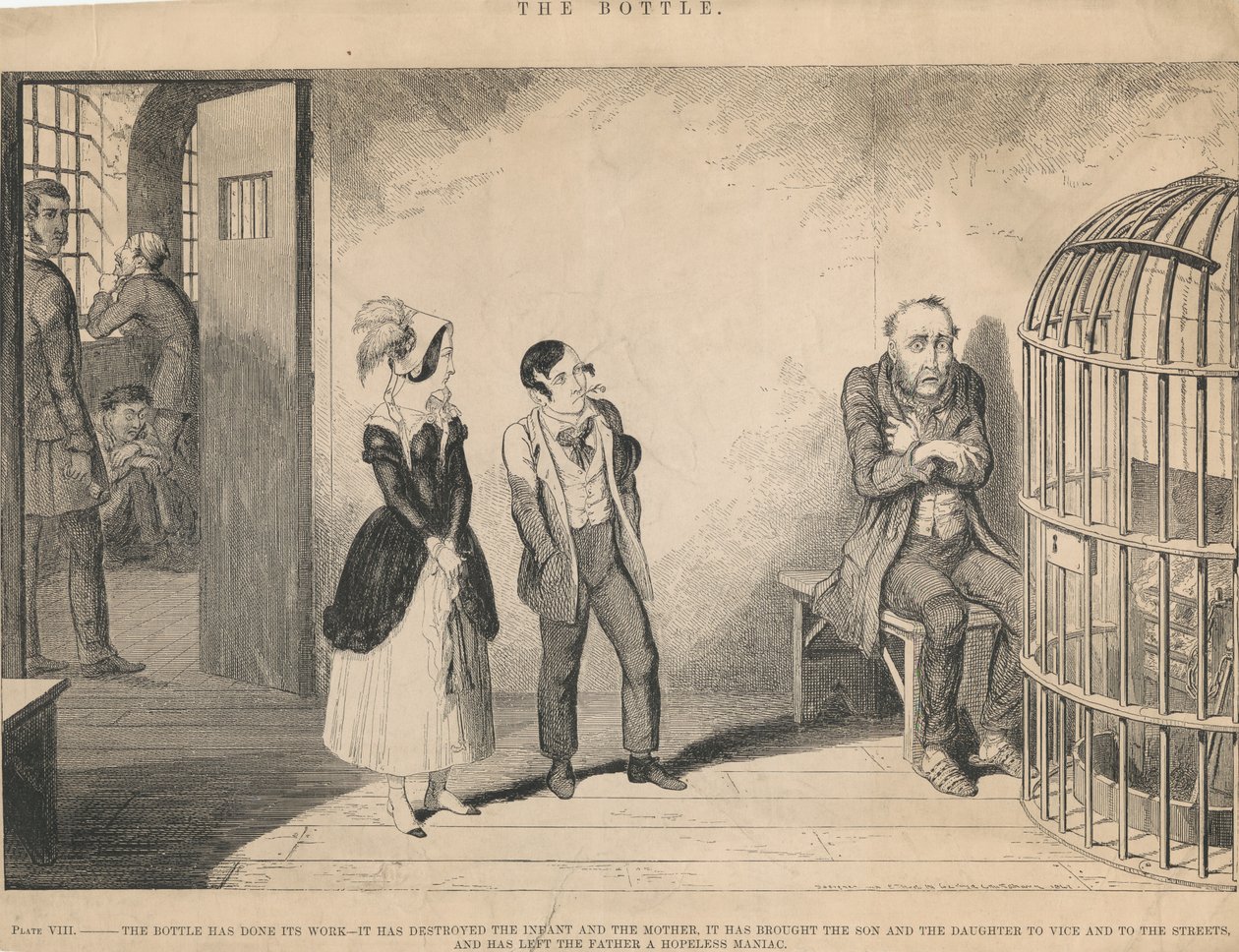 Plansch VIII, Flaskan har gjort sitt av George Cruikshank