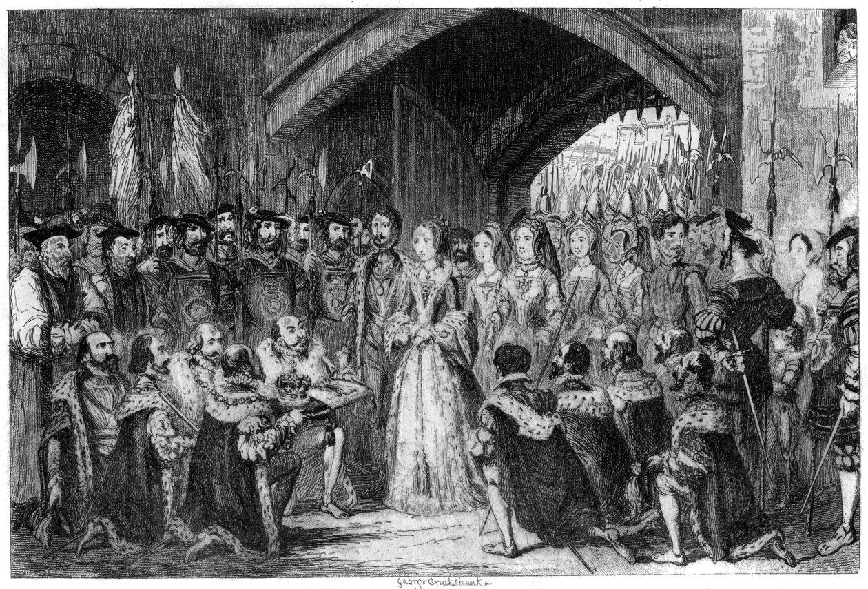 Drottning Janes ingång till tornet, 1553 1840 av George Cruikshank