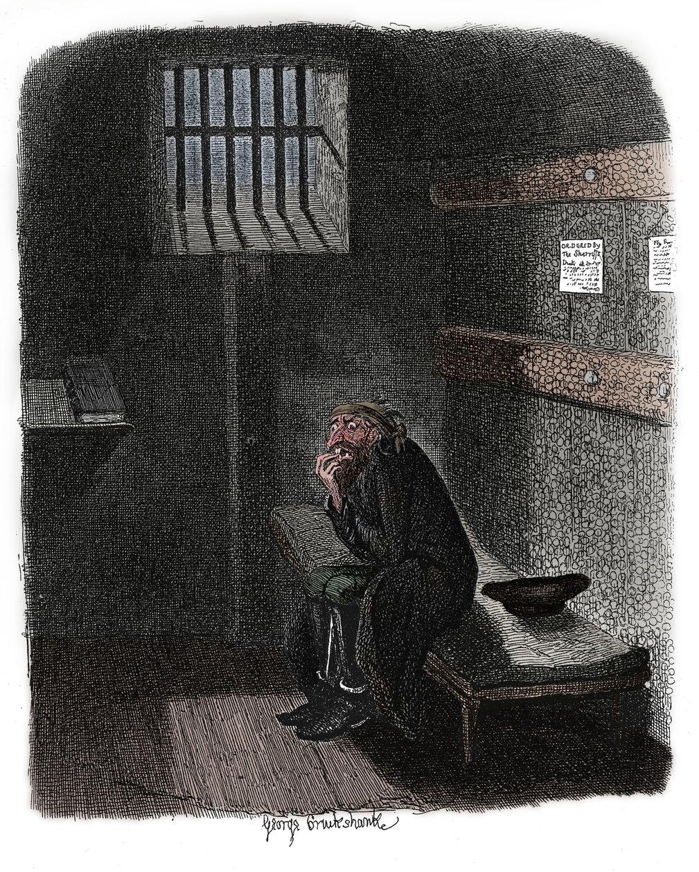Scen från Oliver Twist av Charles Dickens, 1837 av George Cruikshank