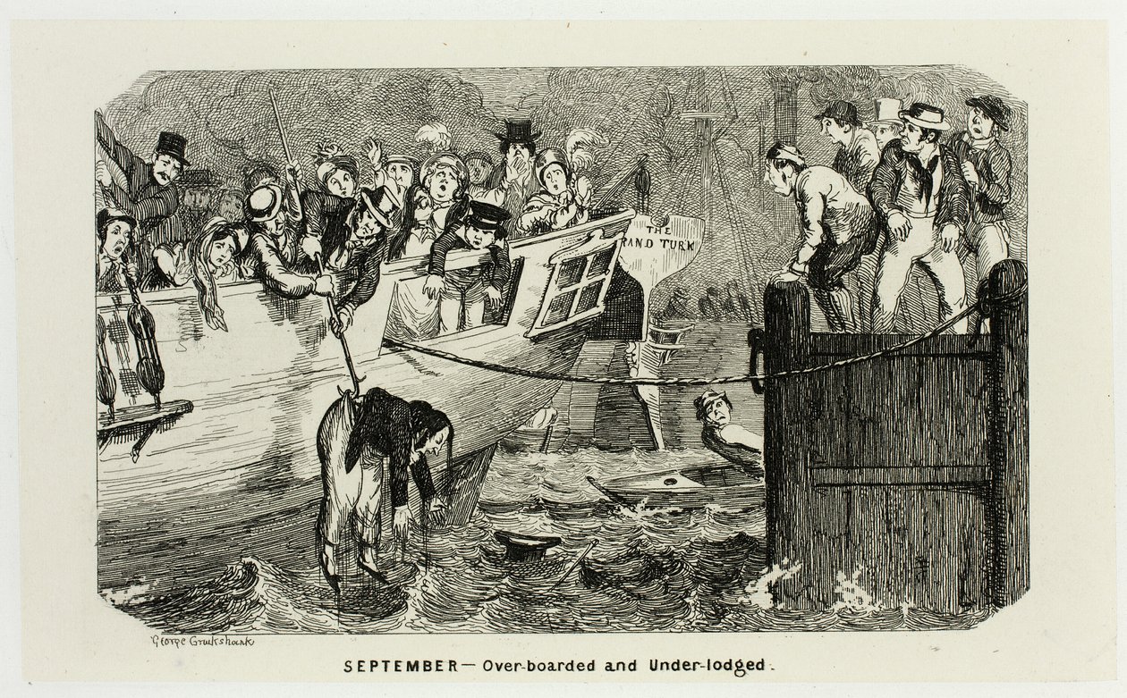 September - Överbemannad och underbemannad från George Cruikshanks ståletsningar till The Comic Almanacks: 1835-1853 av George Cruikshank