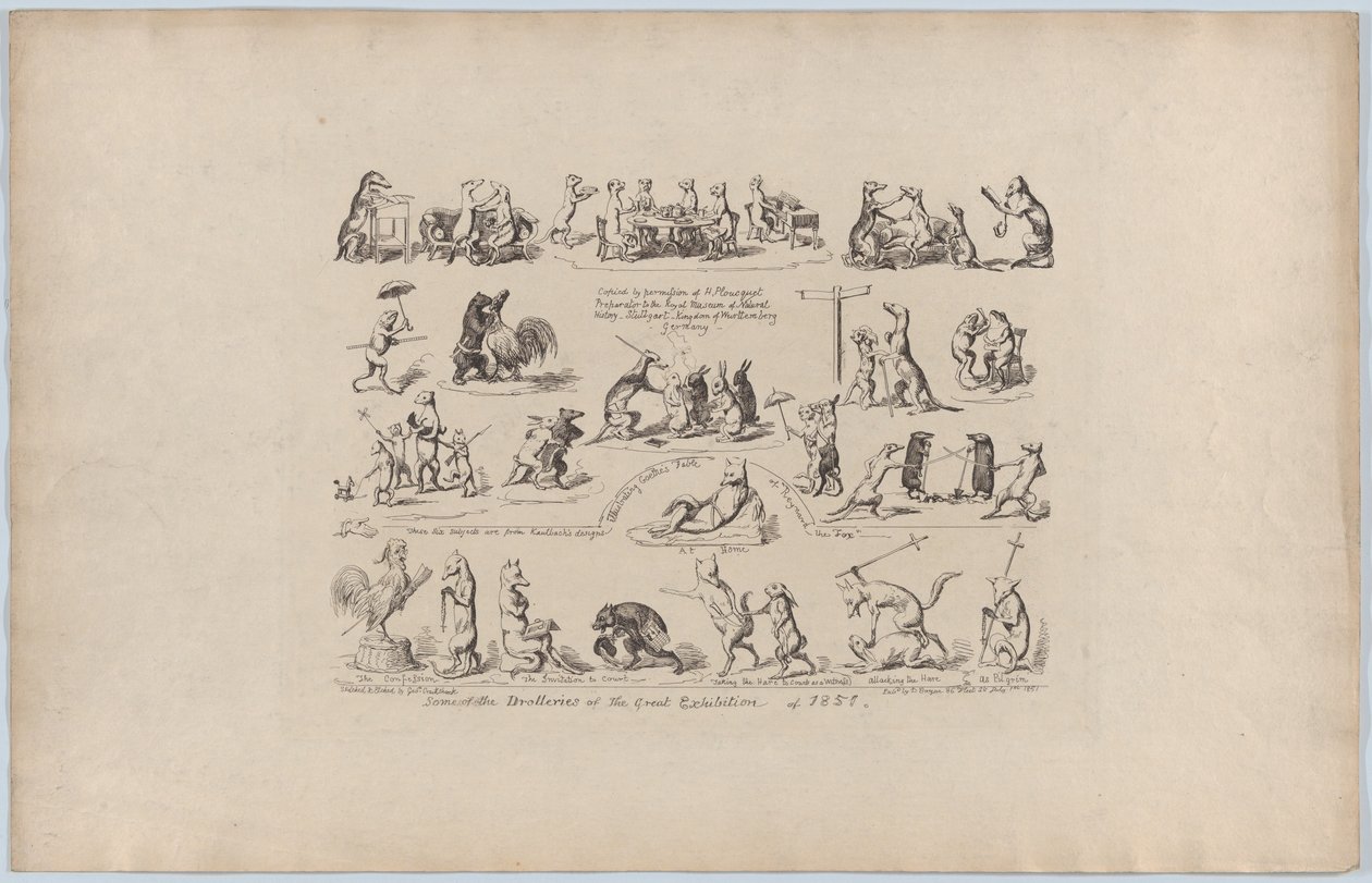 Några av den stora utställningens Drolleries, 1851., 1851. av George Cruikshank