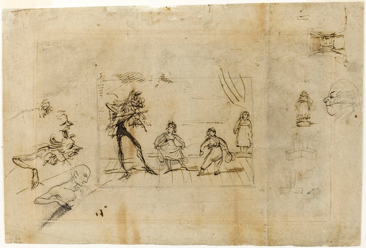Studera för Danslektionen, del 2: Menuetten av George Cruikshank