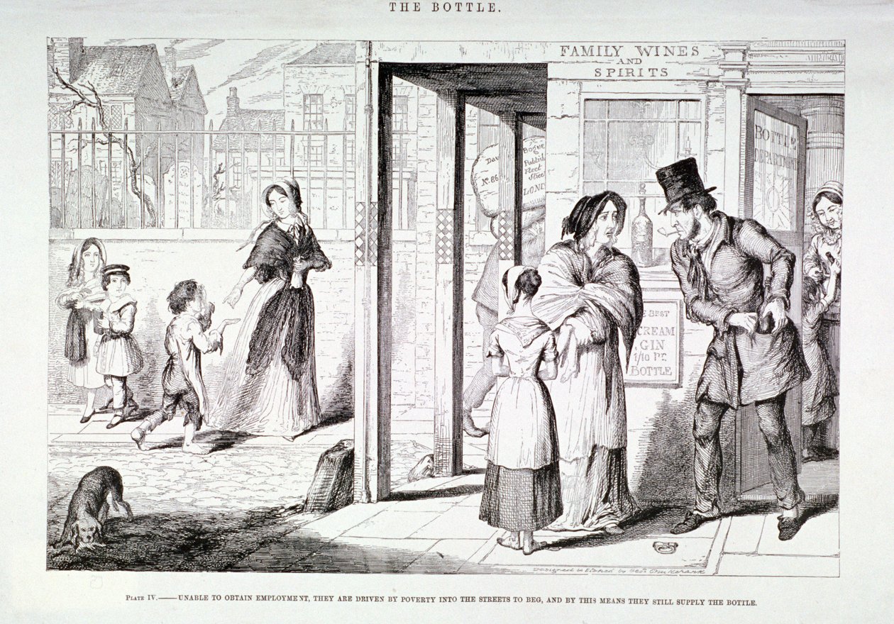 "Flaskan", 1847 av George Cruikshank