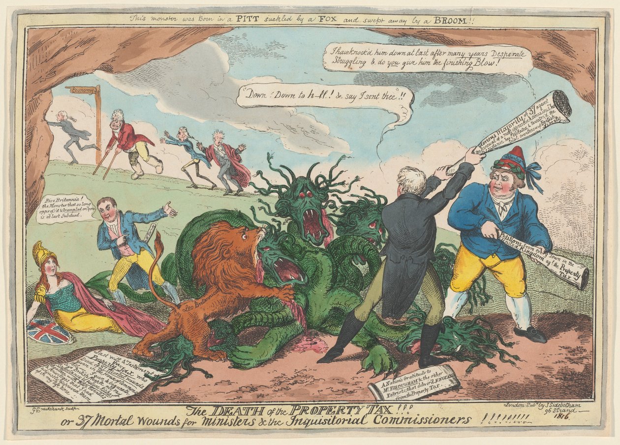 Fastighetsskattens död!!! av George Cruikshank