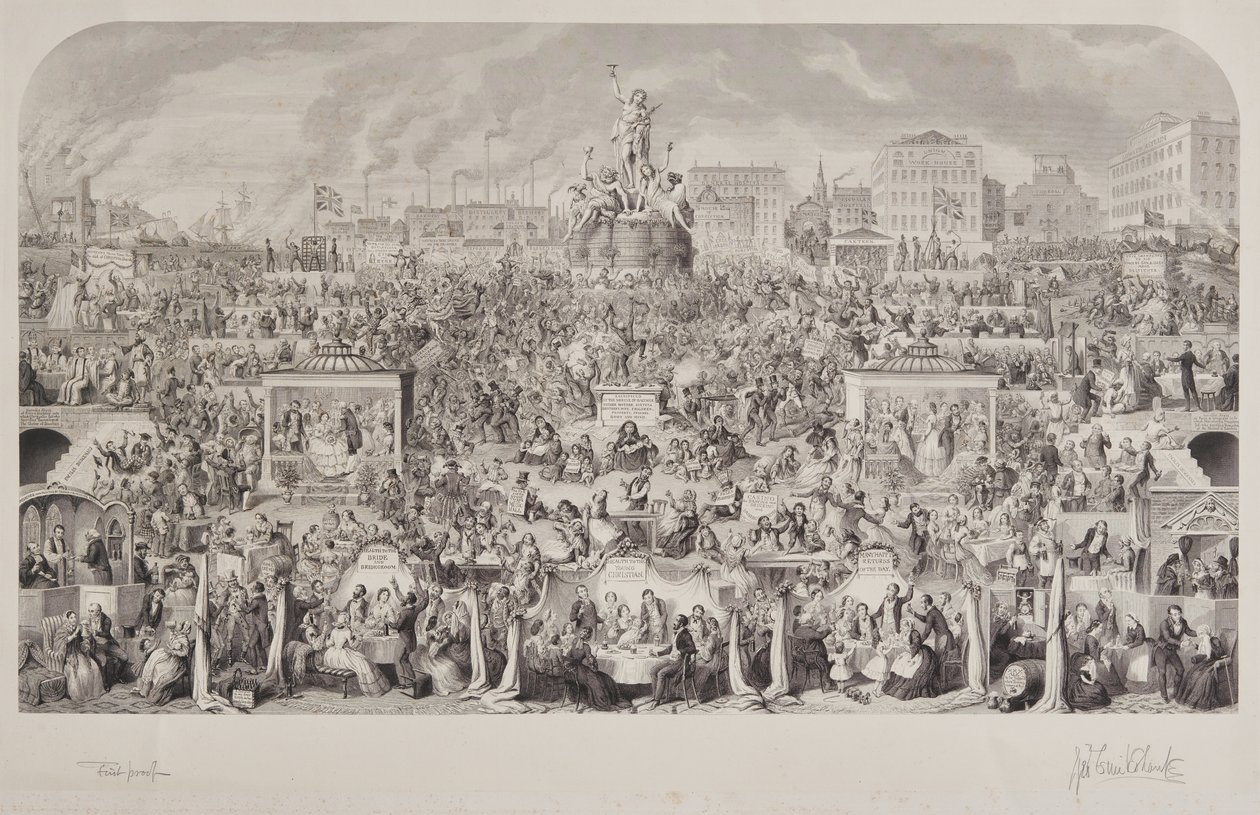 Samhällets dryckessed eller tillbedjan av Bacchus av George Cruikshank