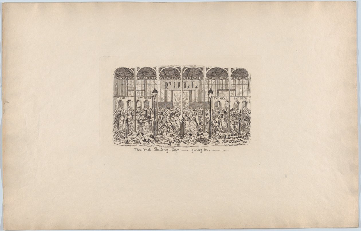 Den första shillingdagen som går in, 1851, 1851. av George Cruikshank