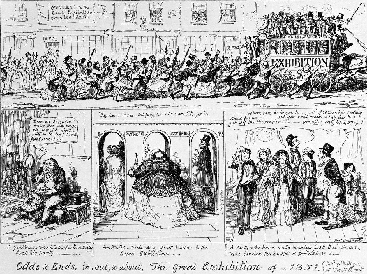Den stora utställningen 1851 i Hyde Park, London. av George Cruikshank