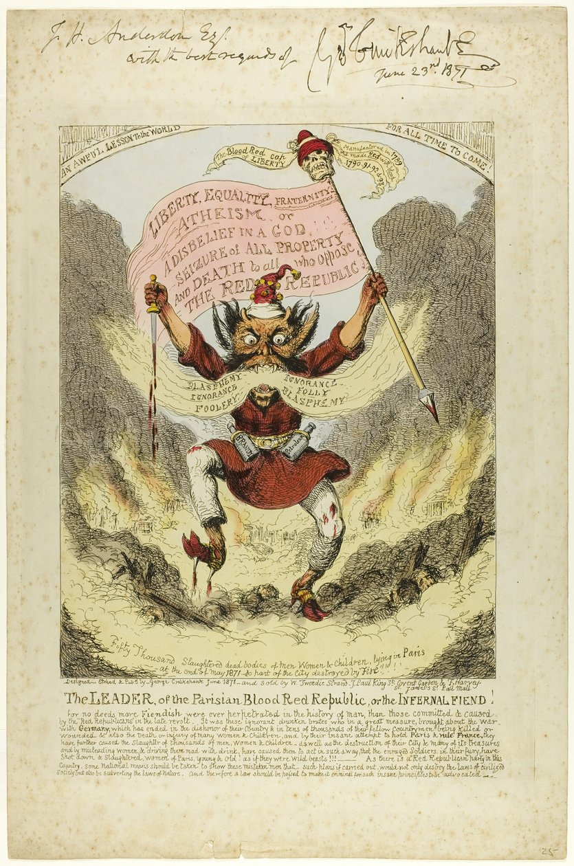 Ledaren för den blodröda republiken i Paris av George Cruikshank