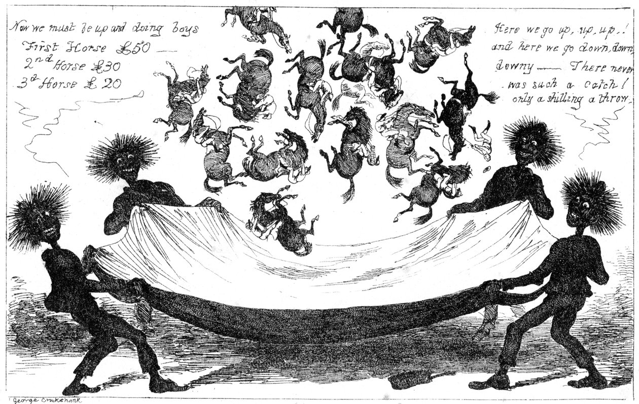 The Monster Sweeps, a Toss Up for the Derby, 1800-talet. av George Cruikshank