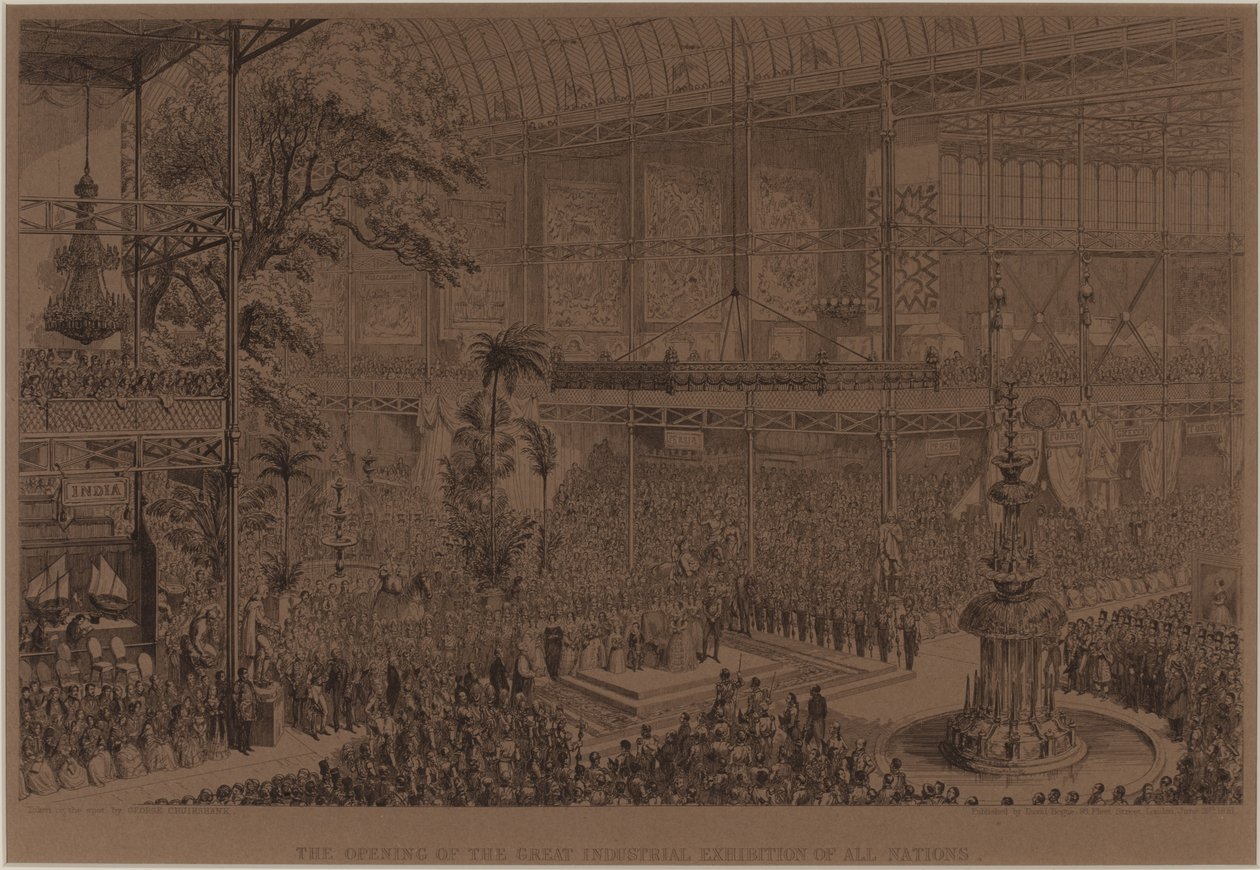 Öppnandet av den stora industriutställningen för alla nationer, 1 maj av George Cruikshank