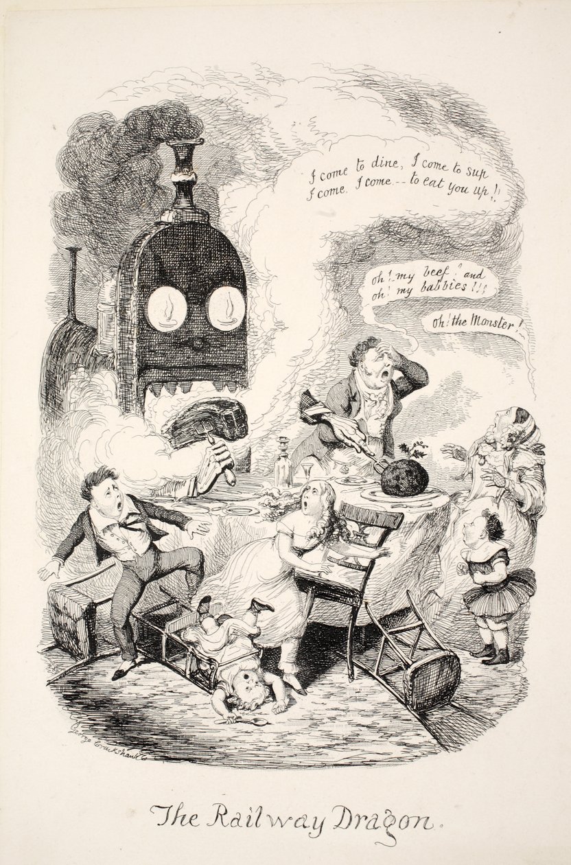 Järnvägsdraken, pub. 1841 av George Cruikshank