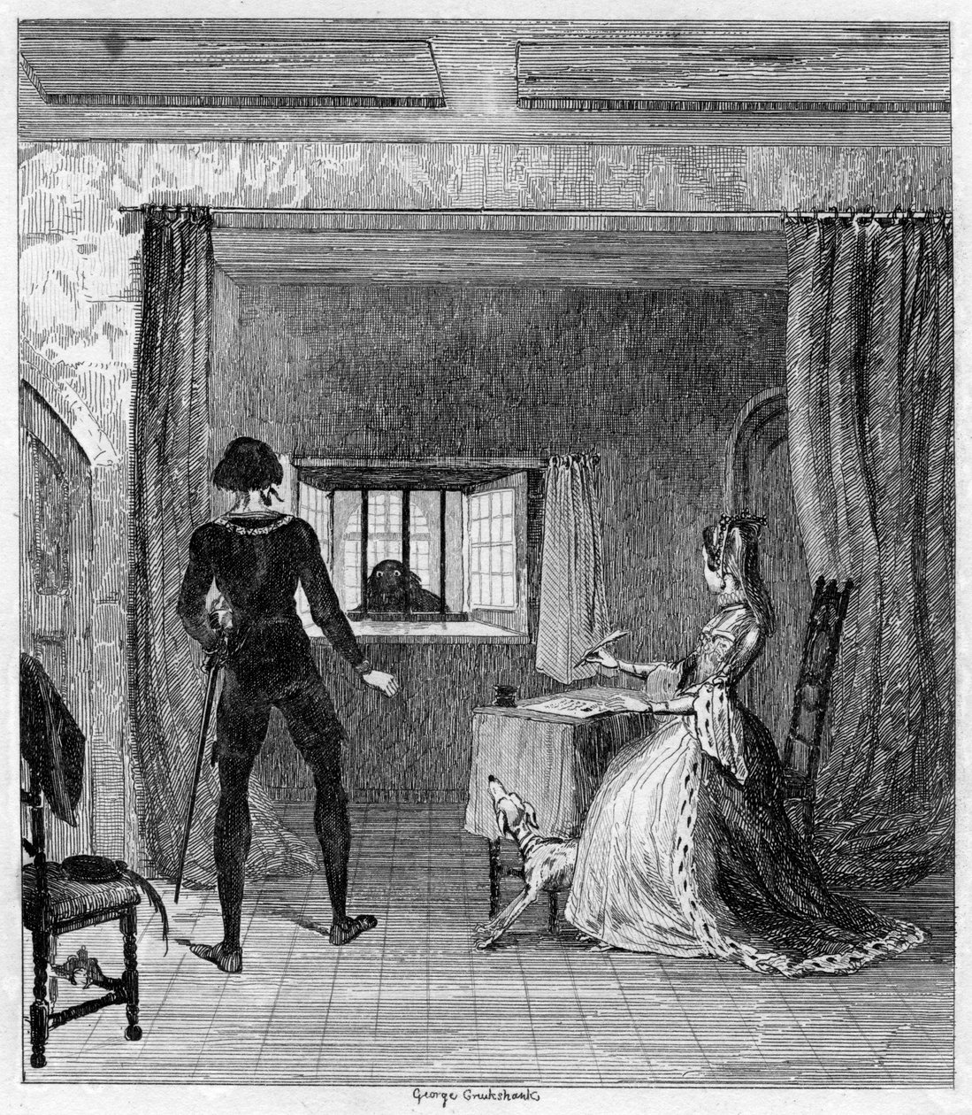 Dödsdomen, 1840 av George Cruikshank