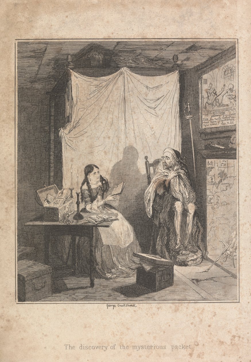 Upptäckten av det mystiska paketet av George Cruikshank