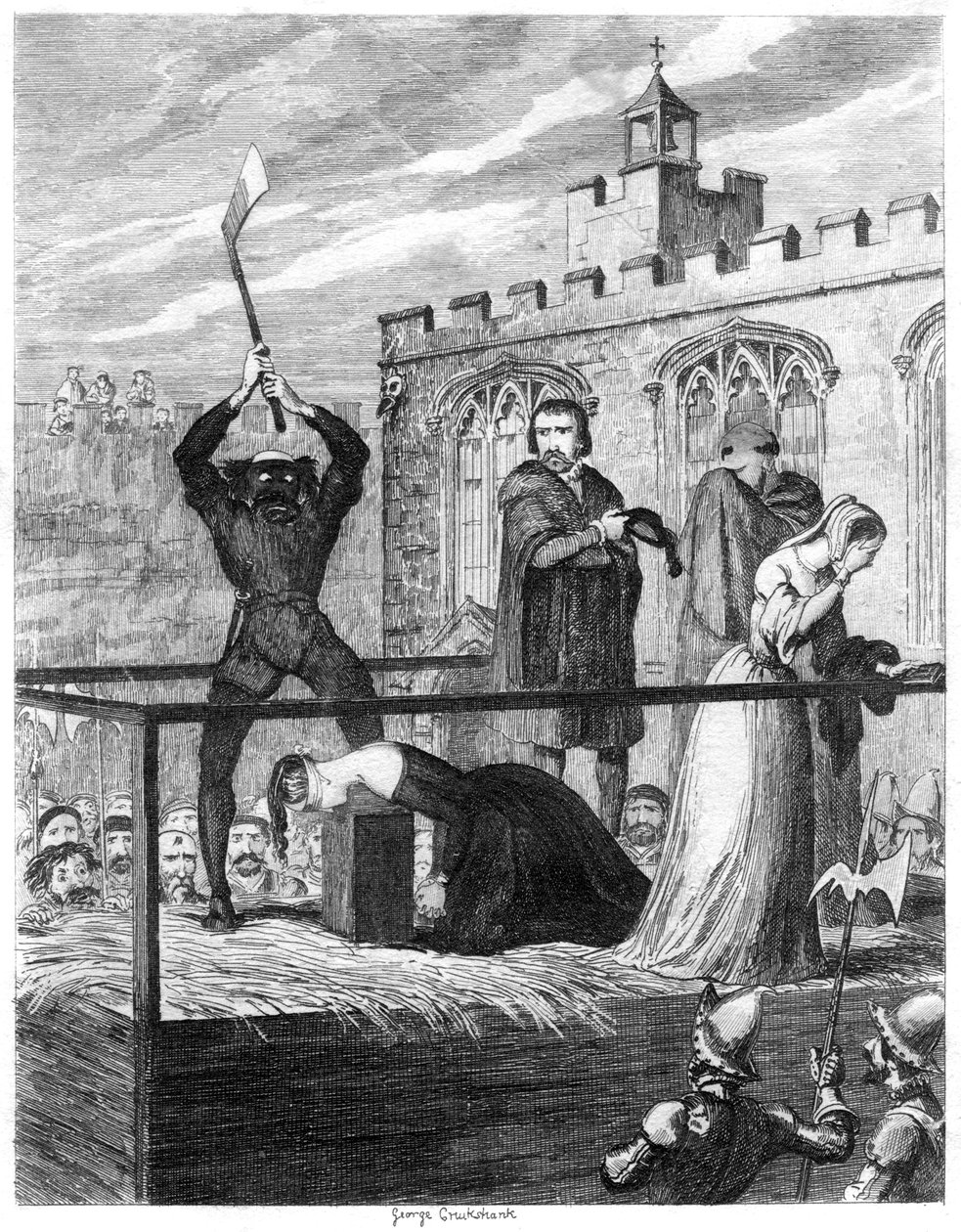 Avrättningen av Lady Jane Grey, 1554 1840 av George Cruikshank