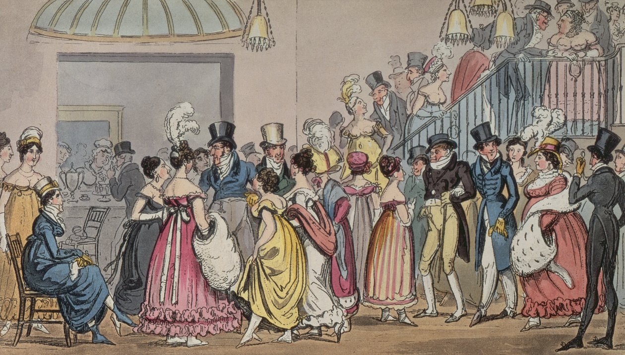 Tom och Jerry i salongen på Covent Garden, från Life in London av Pierce Egan, 1821 (färgad akvatint) av George Cruikshank