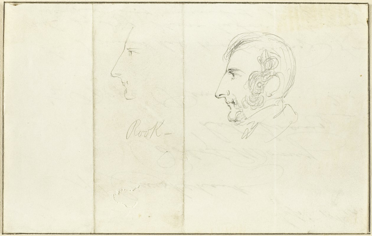 Två självporträtt i profil av George Cruikshank