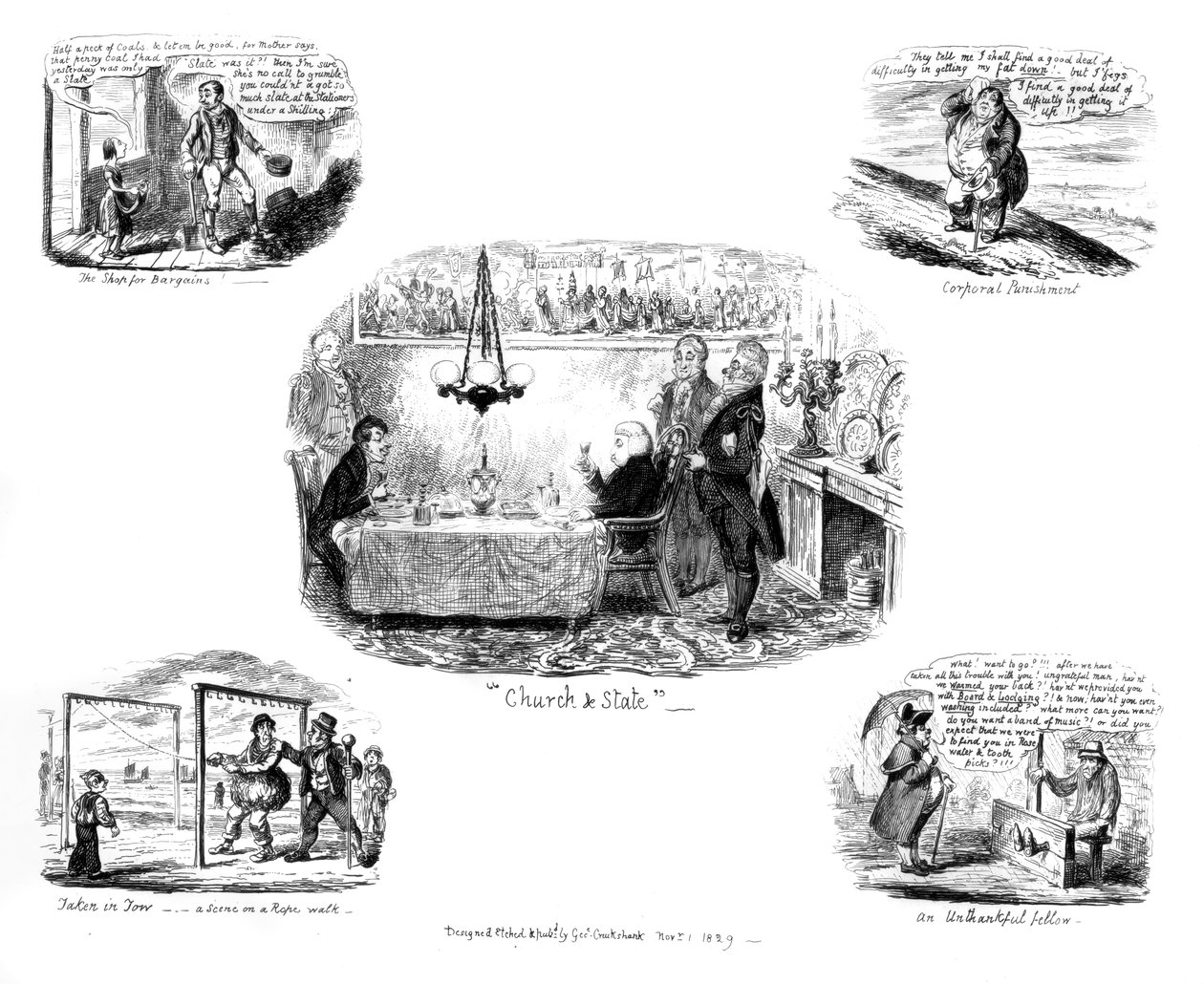 Olika tecknade serier, 1829. av George Cruikshank