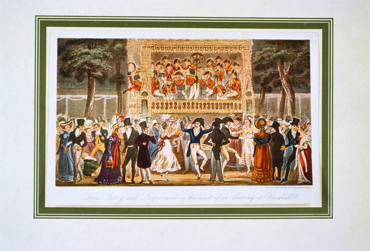 Vauxhall Gardens, "Life in London, etc.", av Pierce Egan av George Cruikshank