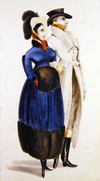 Vintermode (akvarell på papper) av George Cruikshank