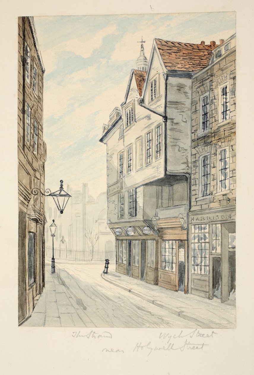 Wych Street, utanför The Strand, pub. C. 1840 av George Cruikshank