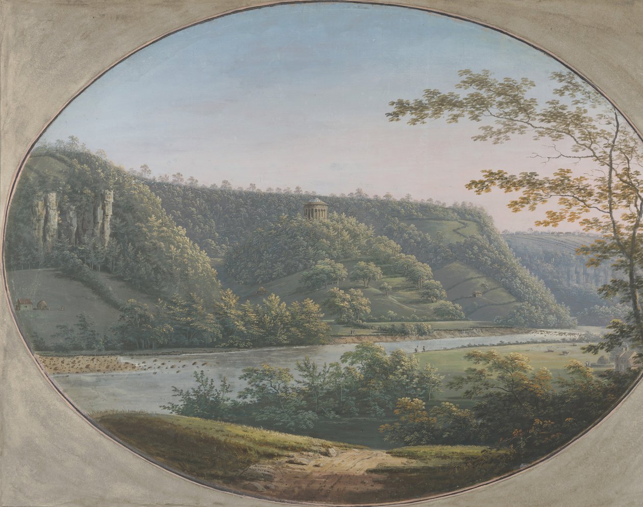 Utsikt över Round Howe nära Richmond, Yorkshire, England, 1788. av George Cuit