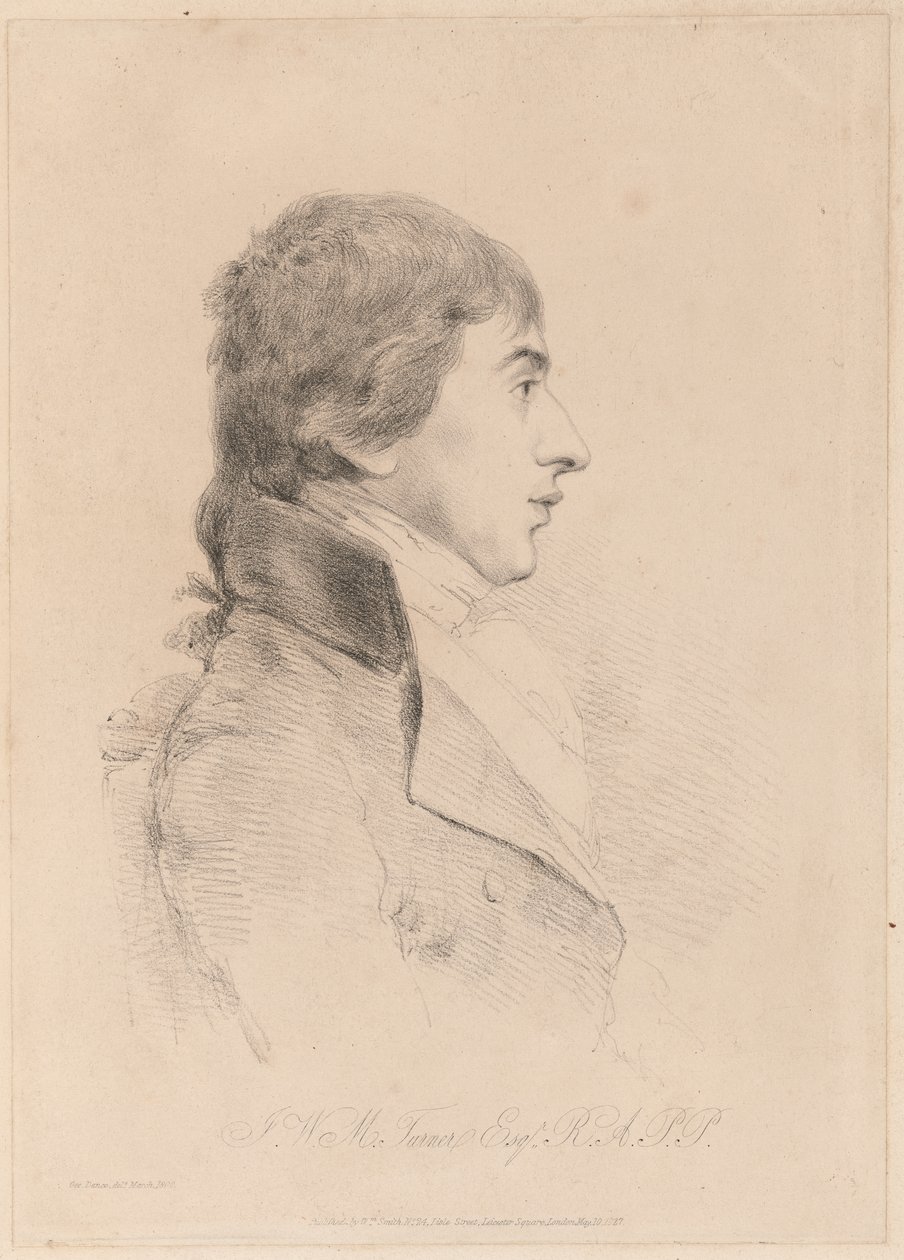 Porträtt av J.M.W. Turner, R.A., ca 1800 (etsning) av George Dance
