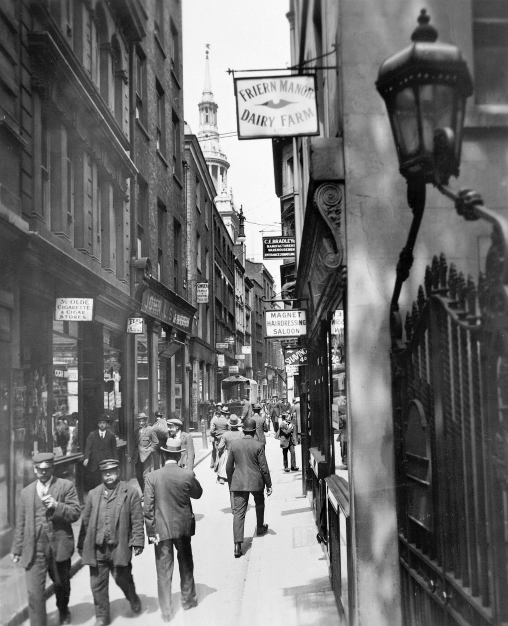 Bow Lane ser norrut, City of London, c1920-talet av George Davison Reid
