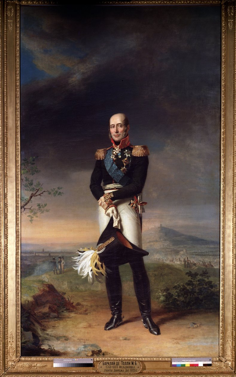 ""Porträtt av marskalk Mikhail (Michel) Bogdanovitch Barclay de Tolly (Barclay-de-Tolly) (1761-1818) (Porträtt av fältmarskalk greve Mikhail (Michel) Bogdanovitch (1761-1818) Målning av George Dawe (17981-182) 1829 Mått 361x258 cm Museum of l av George Dawe