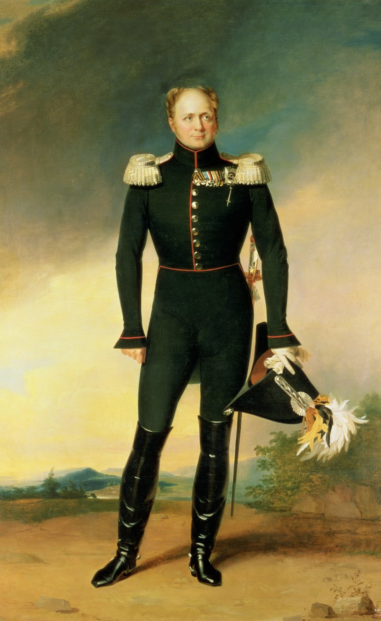 Porträtt av kejsar Alexander I (1777-1825) 1825 (olja på duk) av George Dawe