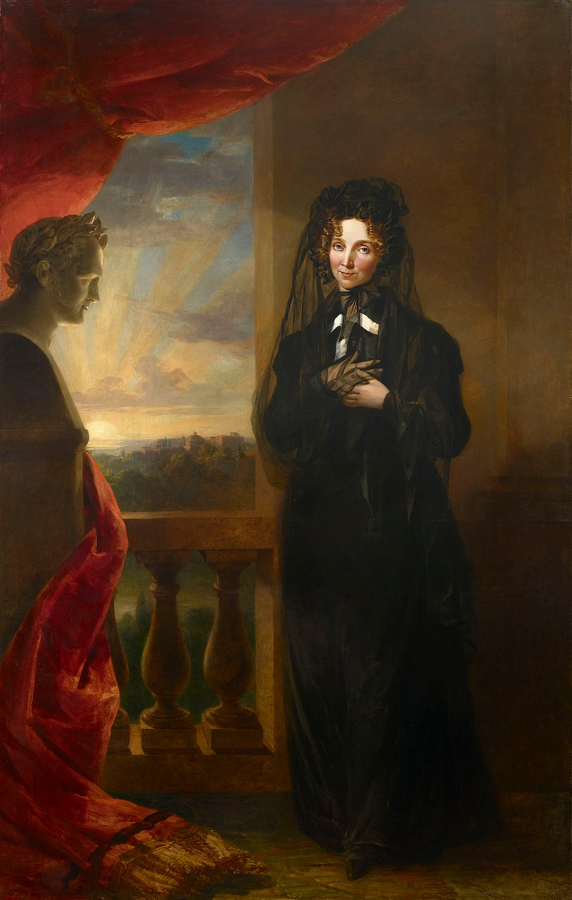 Porträtt av kejsarinnan Elizabeth Alexeievna 1779-1826 i sorgklänning, efter 1825. av George Dawe
