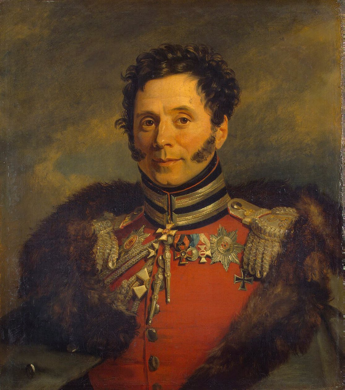 Porträtt av general Nikolai Ivanovich Depreradovich 1767-1843, före 1825 av George Dawe