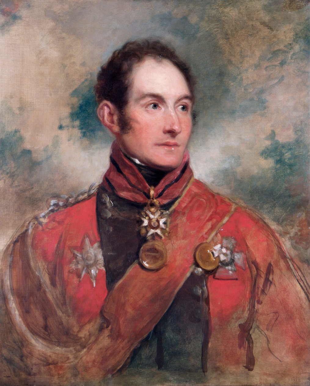 Porträtt av generallöjtnant Sir Edward Barnes, brittisk soldat, 1818 av George Dawe